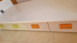 Estructura de cama individual madera con cajones