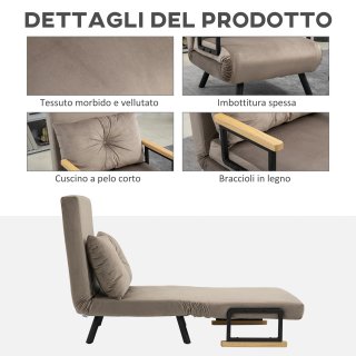 Sillón cama convertible tapizado 3 en 1 con respal