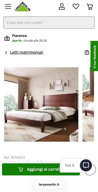 Letto matrimoniale in legno