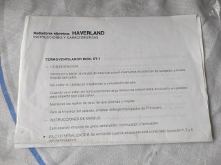 Calefactor Haverland. Nuevo.
