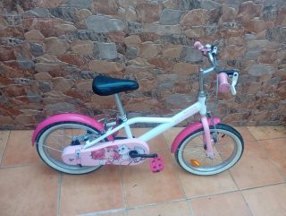 Bicicleta Infantil Btwin Rosa y Blanca