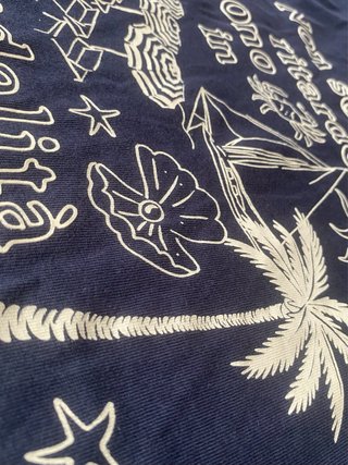 Camiseta Estampada Azul Marino Talla S