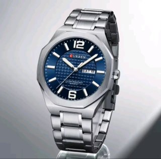 Reloj Curren para hombre plateado y azul