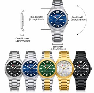 Reloj Curren para hombre plateado y azul