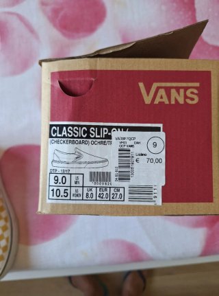 Vans Classic Slip-On Checkerboard Gialle (42)
