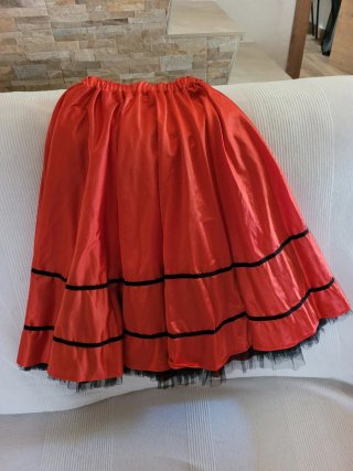 Falda Can-Can Roja y Negra