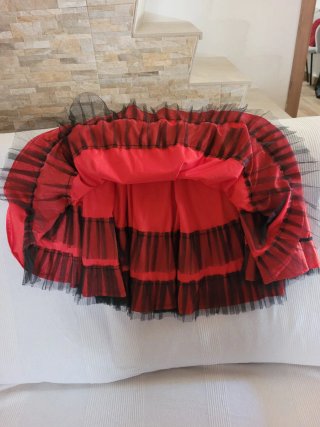 Falda Can-Can Roja y Negra