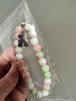 Pulsera de Bolitas con Osito de Acero