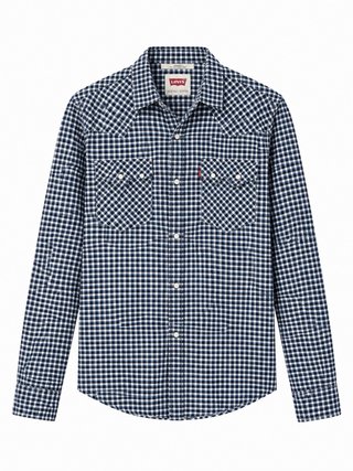 Camisa Levi's cuadros azul y blanco