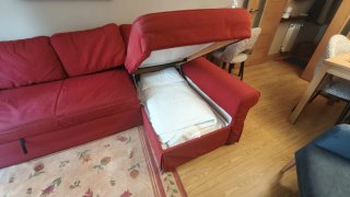 Sofá Cama 3 Plazas IKEA Rojo