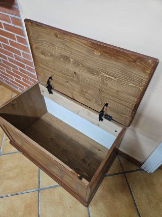 Baúl Rústico Ikea Madera con Bisagras Anticaídas
