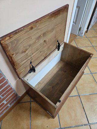 Baúl Rústico Ikea Madera con Bisagras Anticaídas
