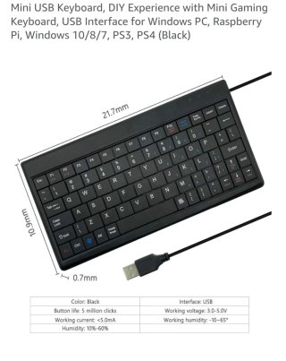 Teclado Mini USB CUQI Compacto Negro