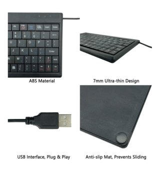 Teclado Mini USB CUQI Compacto Negro