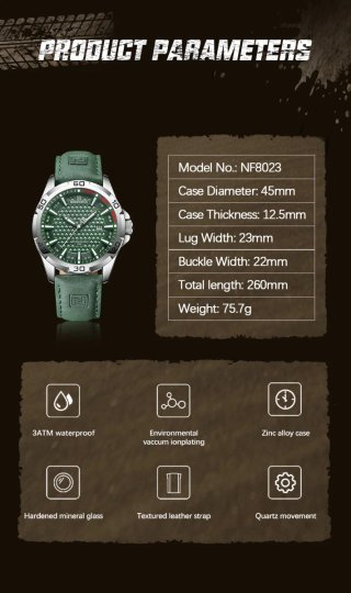 Reloj NAVIFORCE Verde y Plateado
