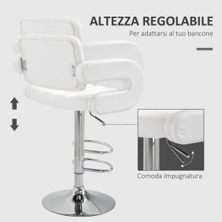 Taburete alto moderno con respaldo y reposabrazos,