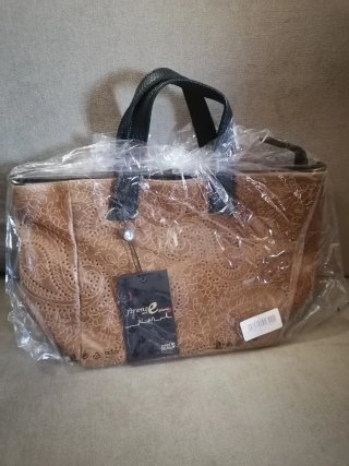 Bolso Firenze Art Marrón Cuero Nuevo