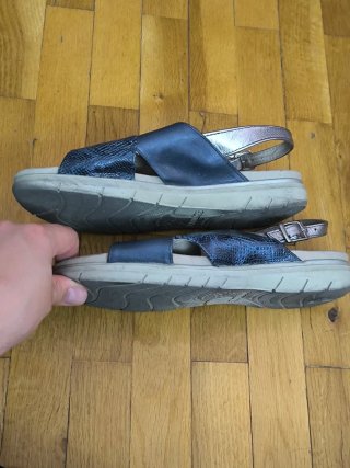 Sandalias Pitillos Mujer Talla 39 Negro/Plata