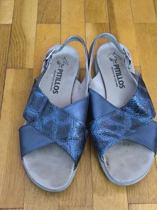 Sandalias Pitillos Mujer Talla 39 Negro/Plata
