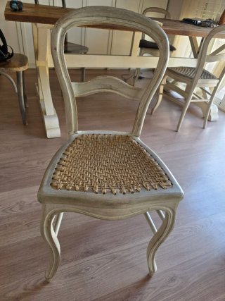 5 Sillas Vintage Madera y ratán