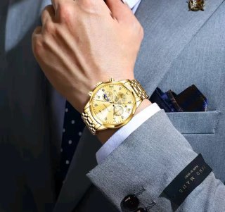 Reloj Poedagar Dorado para Hombre
