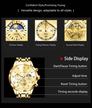 Reloj Poedagar Dorado para Hombre