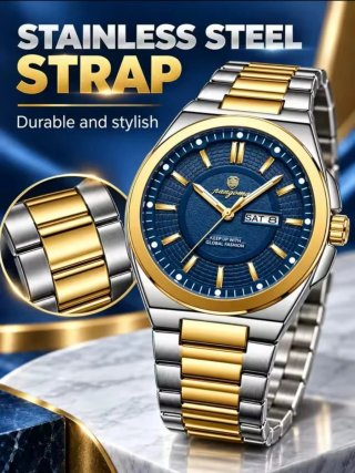 Reloj Paazomu Azul y Dorado