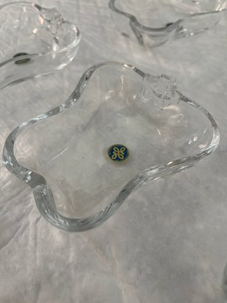 Juego 5 Platos Cristal Forma Flor