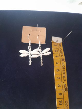 Pendientes de Libélula Plateados