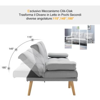 Sofá cama reclinable de 3 plazas estilo escandinav