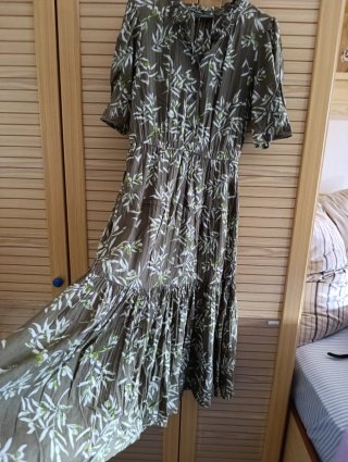Vestido Estampado Verde Oliva