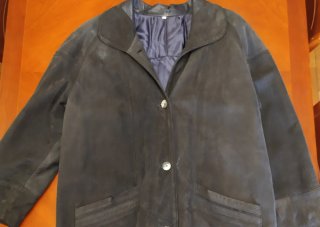 Chaqueta de piel verde oliva mujer