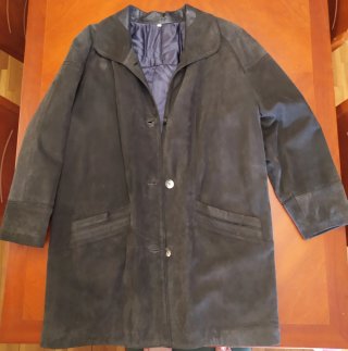 Chaqueta de piel verde oliva mujer