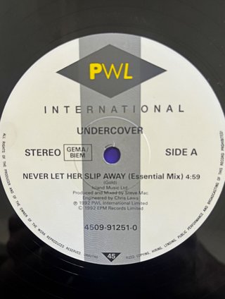 Undercover "Never Let Her Slip Away" vinile dance