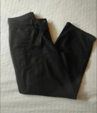 Pantalón de lino negro H&M Talla 38