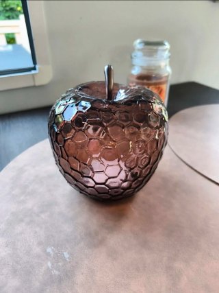 Lámpara Manzana Cristal Marrón con Luces LED