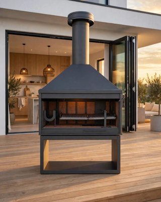 Fabbrica di barbecue con grande forno