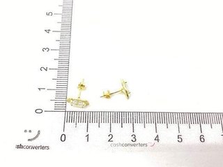 pendientes oro 18k con piedra con circonita