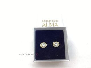 pendientes oro 18k con piedra con circonita