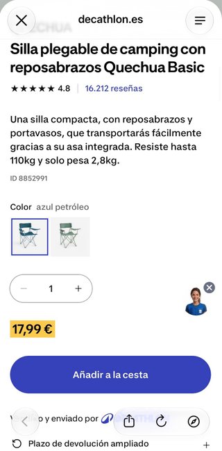 4 Sillas Plegables Quechua Decathlon