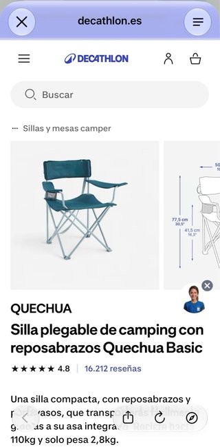 4 Sillas Plegables Quechua Decathlon