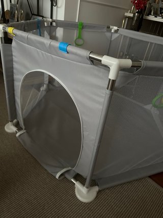 Parque infantil hexagonal gris 127cmx127cm