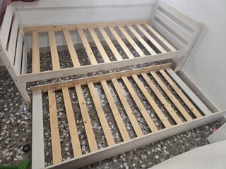 Cama nido madera blanca + cama extraíble