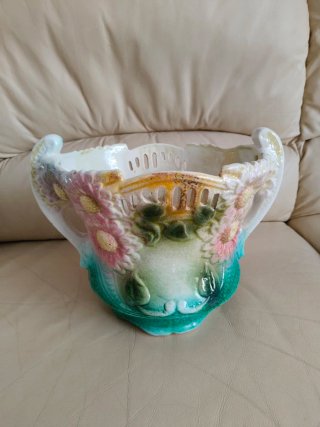 Vaso barbotine maiolica primi '900