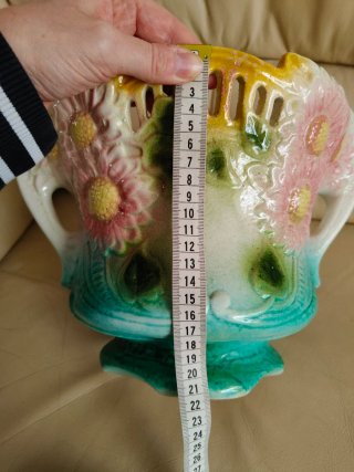 Vaso barbotine maiolica primi '900