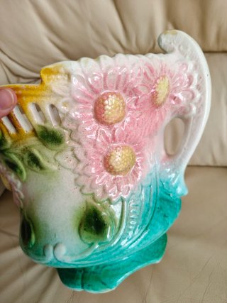 Vaso barbotine maiolica primi '900