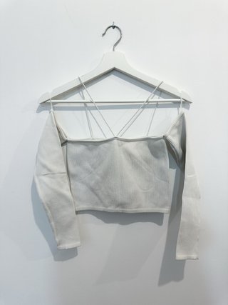 Top Zara Blanco Manga Larga Talla XS