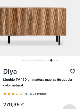 Mueble TV 160 en madera maciza de acacia