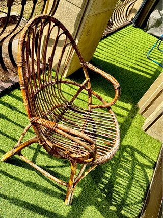 (2) SILLAS de MIMBRE Vintage CONJUNTO