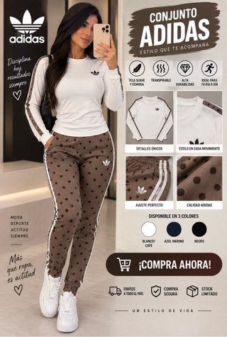 Chándal Adidas Blanco y Marrón